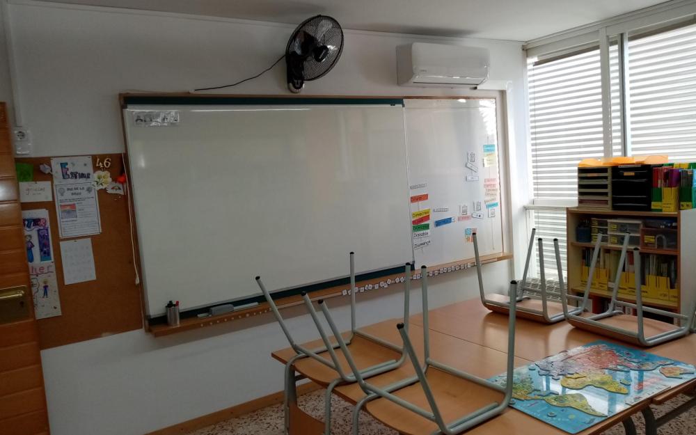 Instal·lació d'aire condicionat a dues aules de l'escola Vaixell Burriac