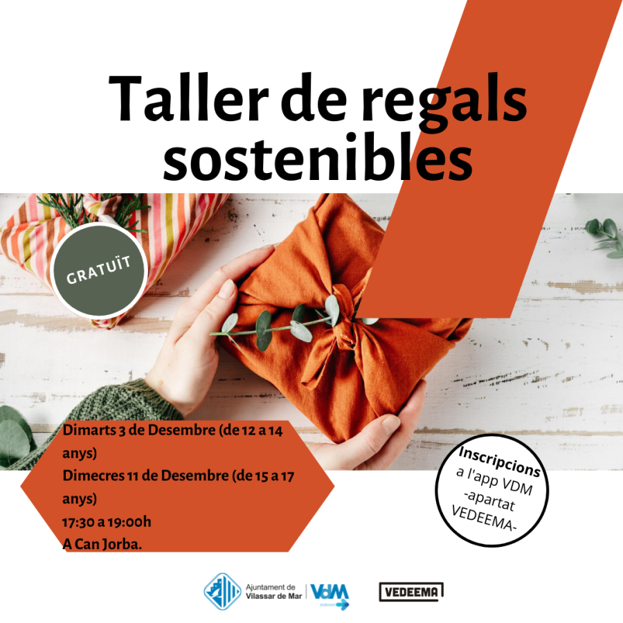 Cartell del taller de regals sostenibles