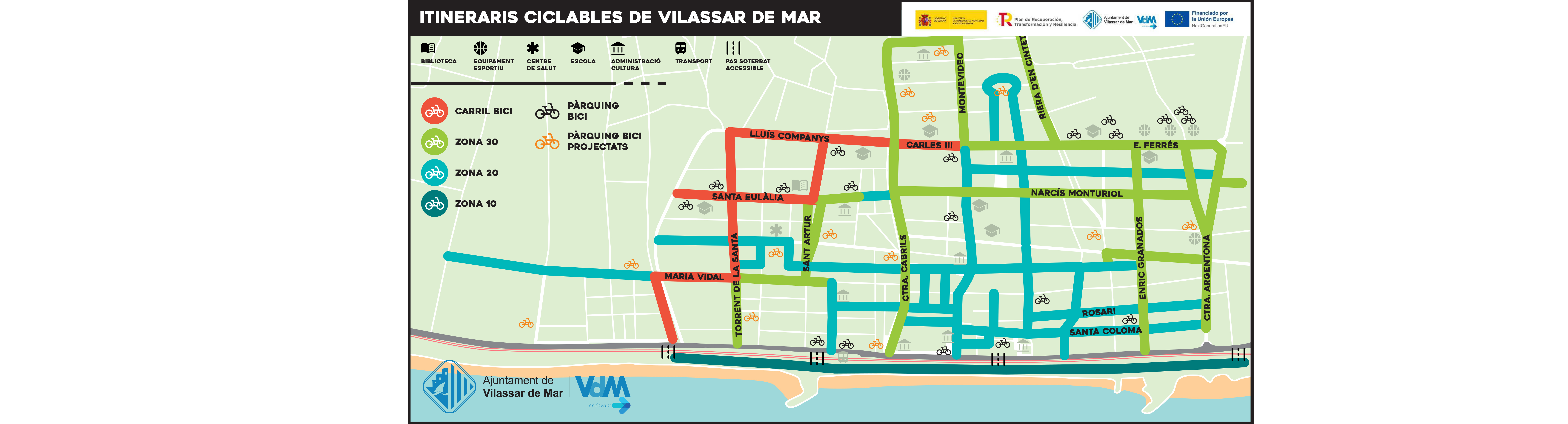 Itineraris xarxa ciclable a Vilassar de Mar