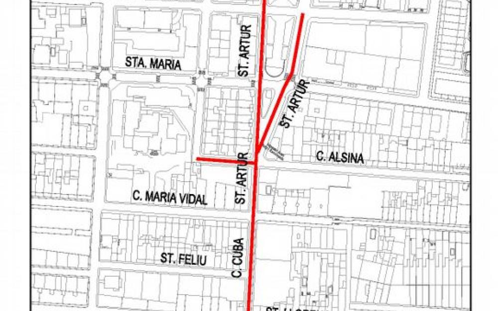 Mapa zona obres carrer Cuba