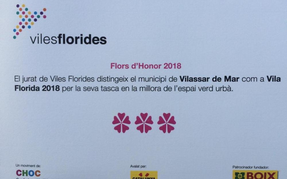 Diploma 3 Flors d'Honor 2018