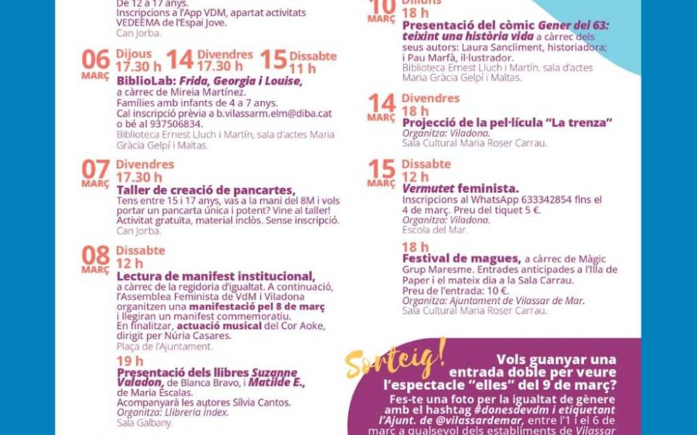 Cartell d'actes a partir del 4 de març