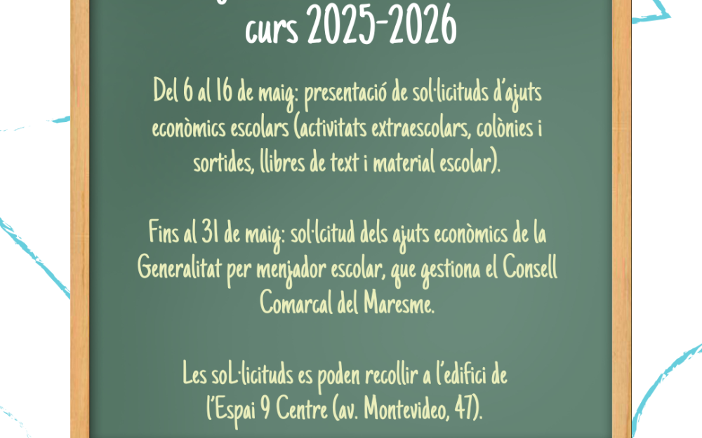 Ajuts escolars curs 2025-2026