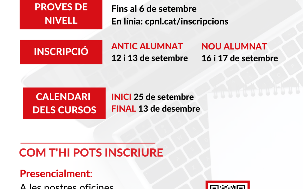 Cartell dels Cursos de català del CNL Maresme