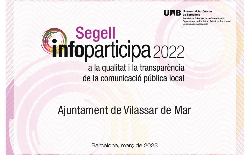 Diploma del Segell Infoparticipa 2022