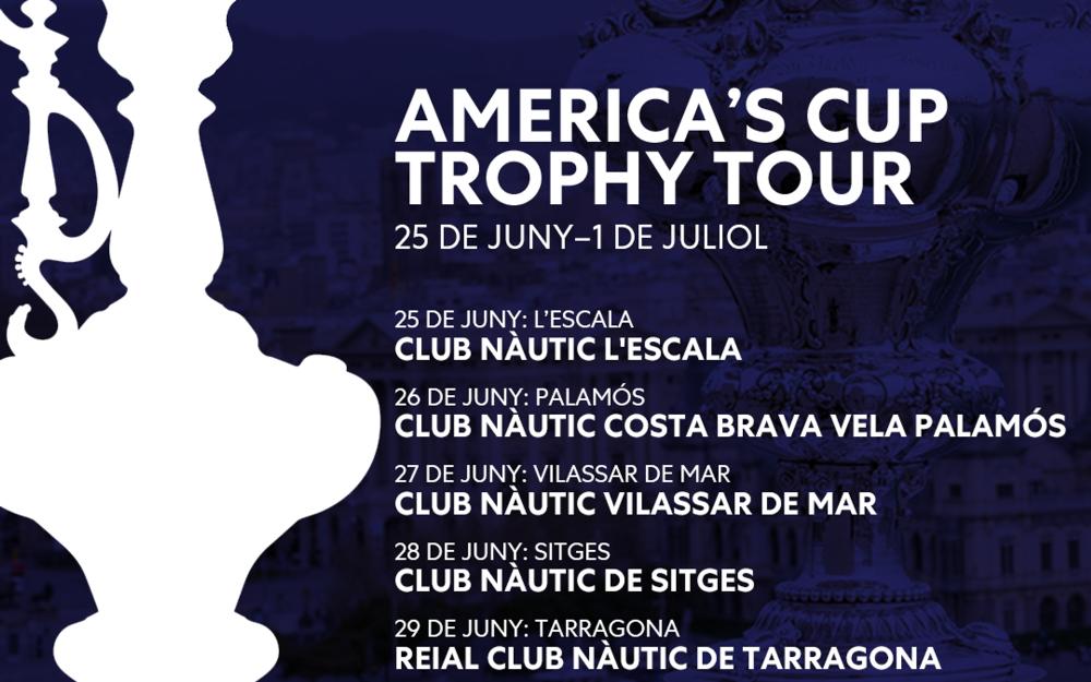 Cartell de la ruta d'exhibició de la Copa Amèrica de vela