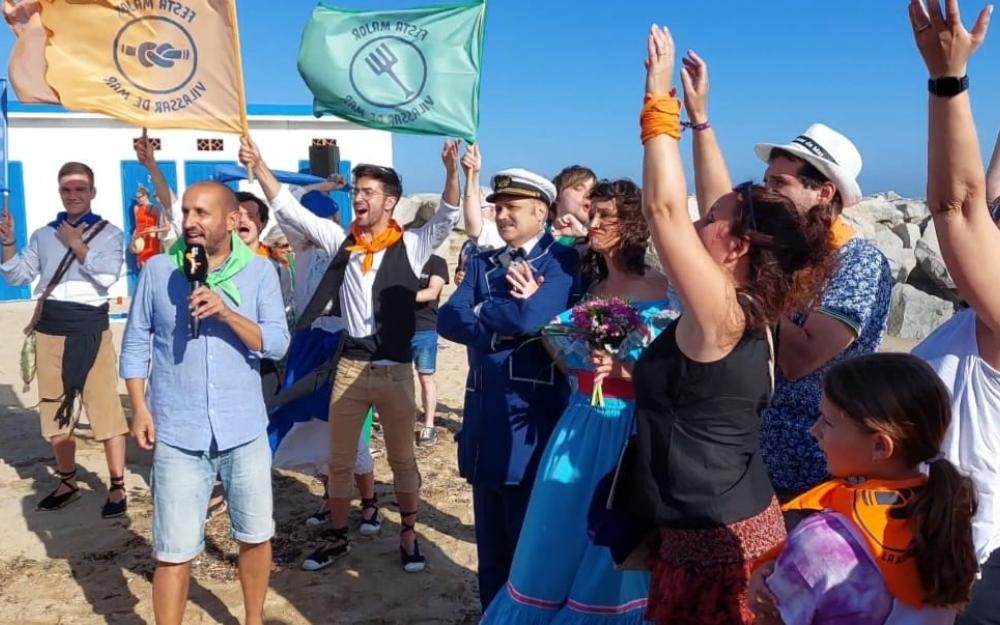 L'alcalde Damià del Clot rep el Pigat i la Lucía, en la Festa Major 2022