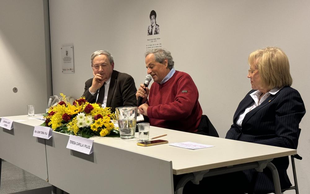 El president Quim Torra amb Teresa Capella i Joan Maluquer