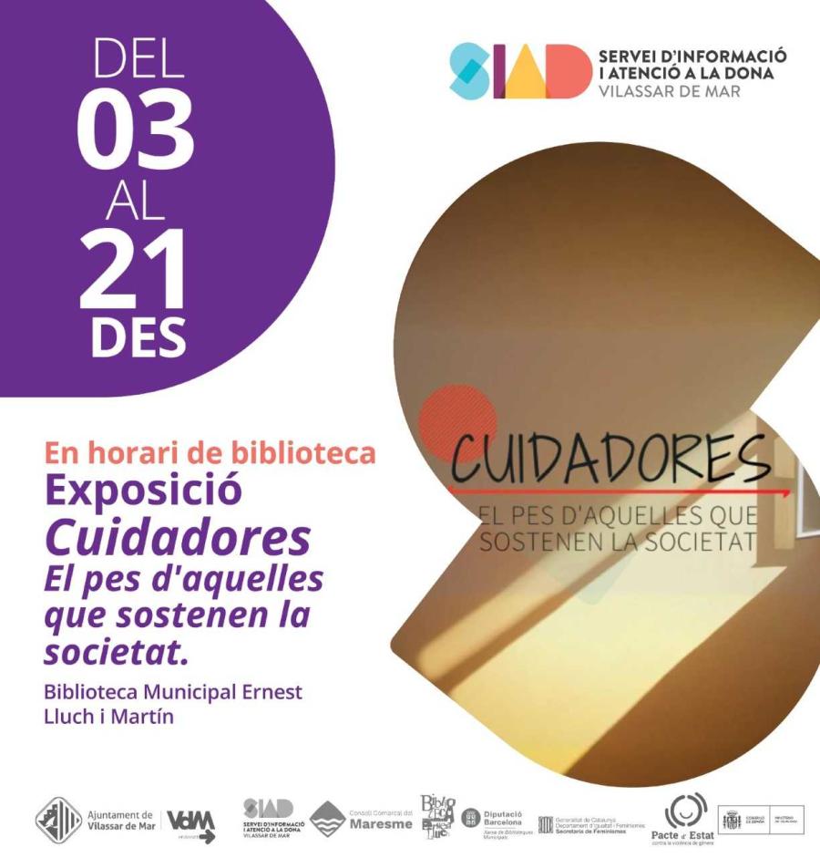 Cartell exposició "Cuidadores. El pes d'aquelles que sostenen la societat"