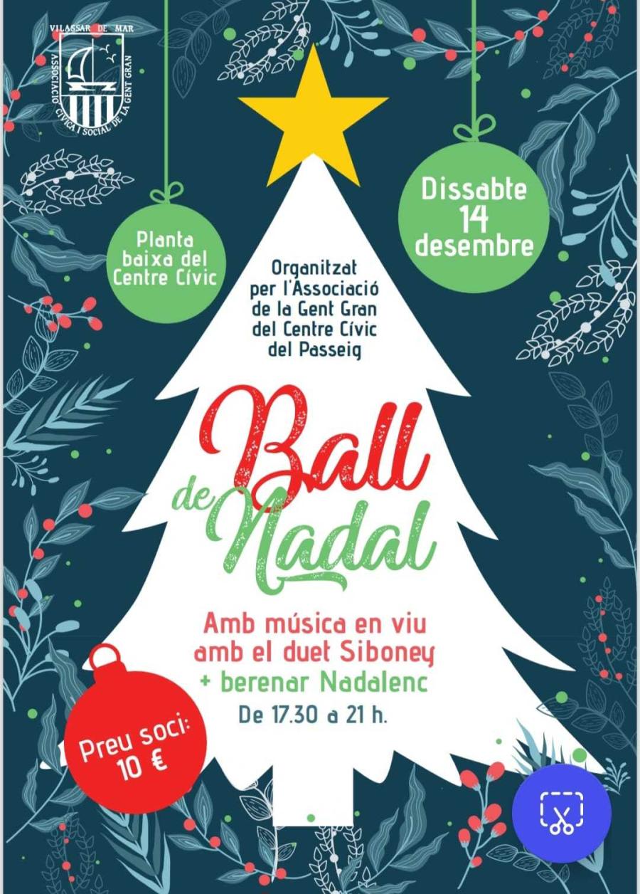 Cartell Ball de Nadal al Centre Cívic del Passeig