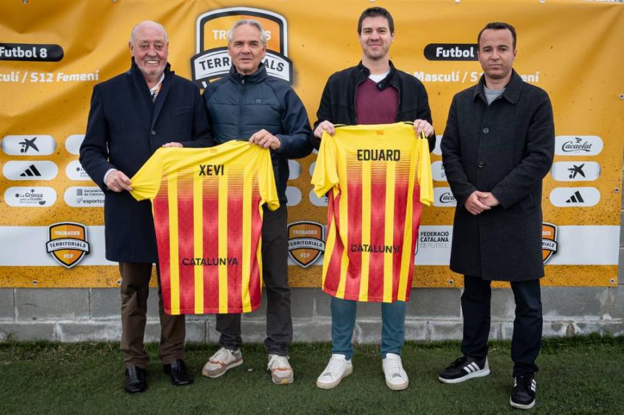 El president de la Federació Catalana de Futbol, Joan Soteras, juntament amb membres de la Junta Directiva de l'FCF, va visitar la seu de Vilassar de Mar