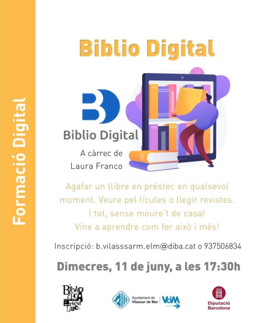 Cartell de formació digital a la biblioteca