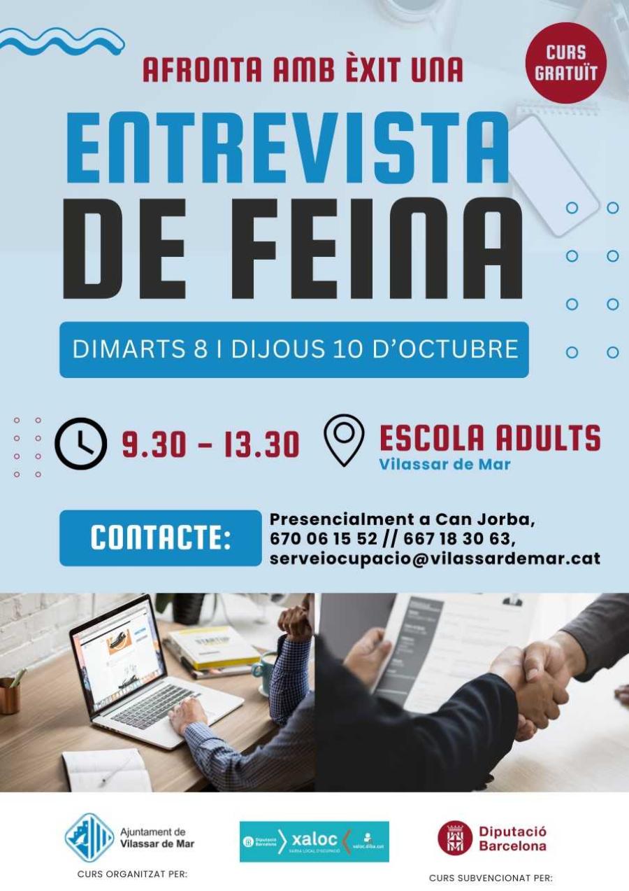 Cartell del curs Afronta amb èxit una entrevista de feina