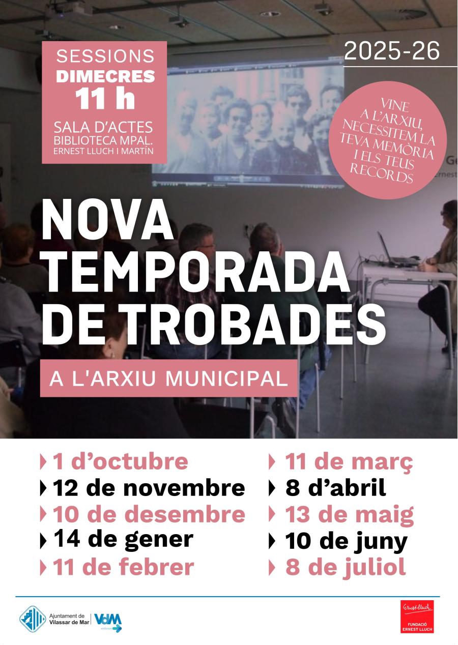 Cartell temporada de trobades a l'Arxiu 2025 Cartell temporada de trobades a l'Arxiu 2025