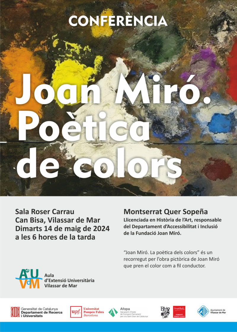 Cartell de la conferència "Joan Miró. Poètica de colors"