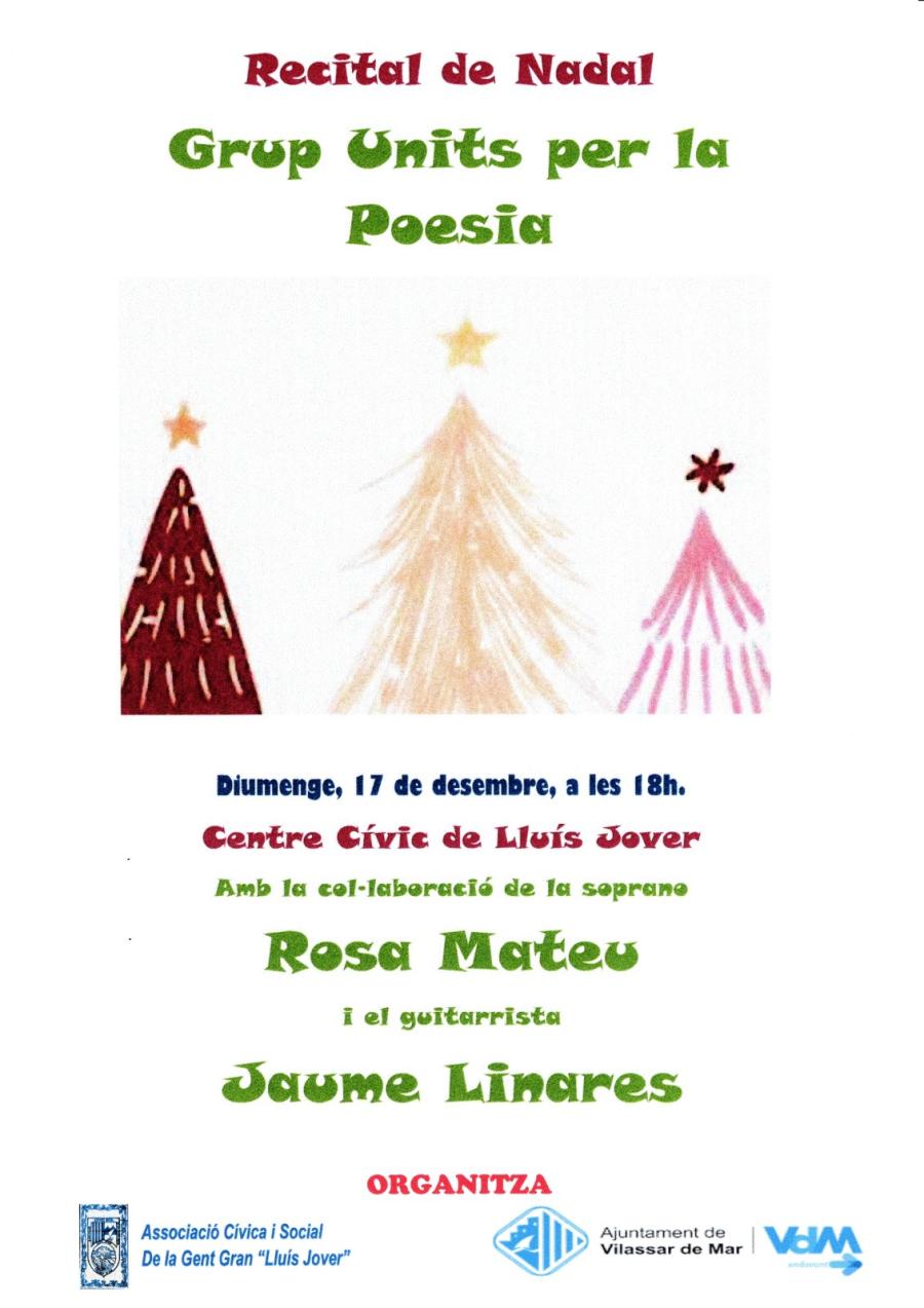 Cartell del recital de Nadal al Centre Cívic Lluís Jover