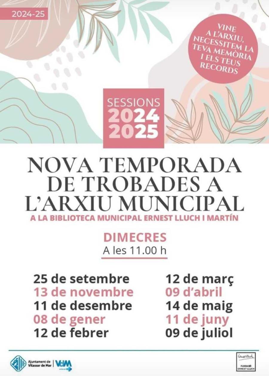 Cartell de les trobades a l'Arxiu Municipal