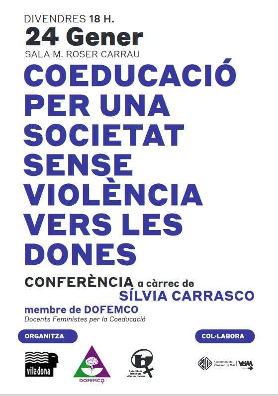Cartell de l'activitat "Coeducació per una societat sense violència vers les dones"