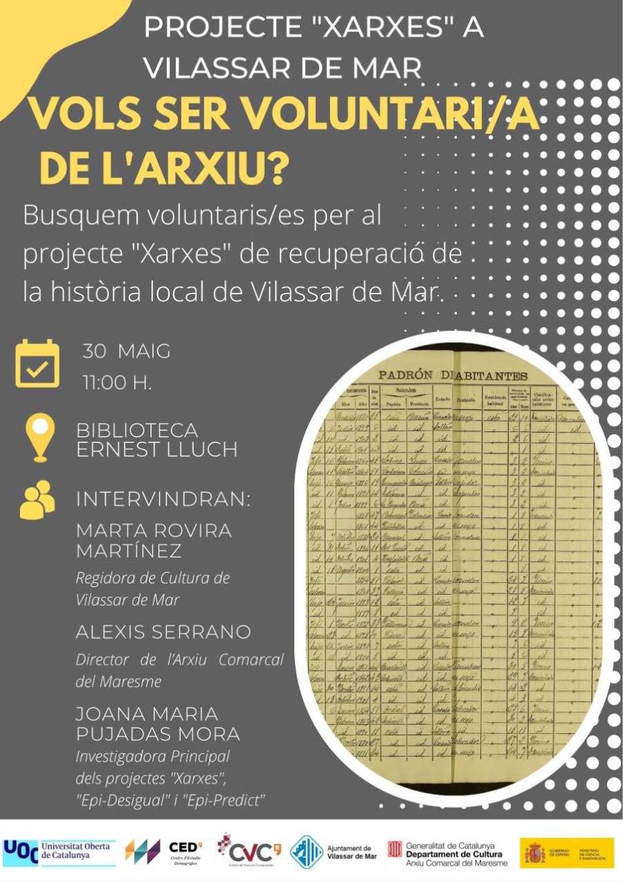 Cartell projecte "Xarxes" a l'Arxiu