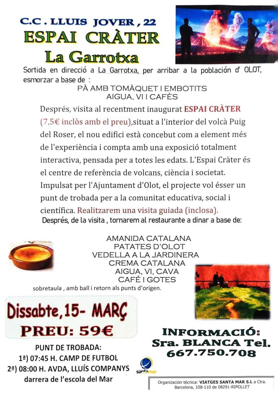 Cartell de l'excursió a l'Espai Cràter