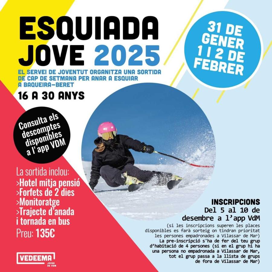 Cartell inscripcions a l'esquiada jove 2025