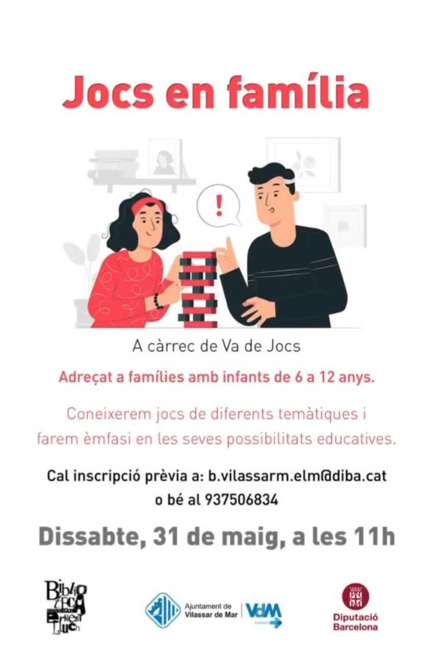 Cartell Jocs en família a la biblioteca