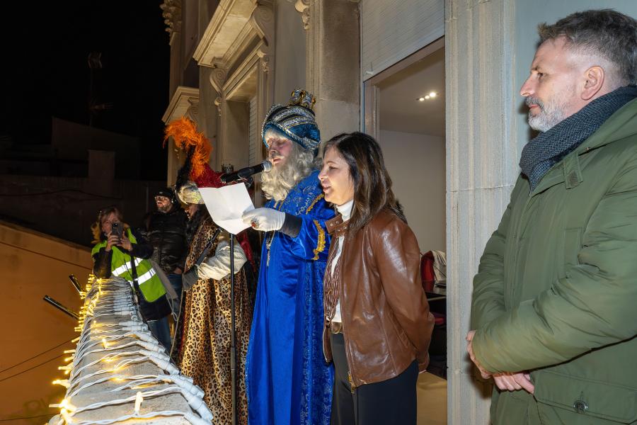 Missatge Rei Melcior, al balcó de l'Ajuntament