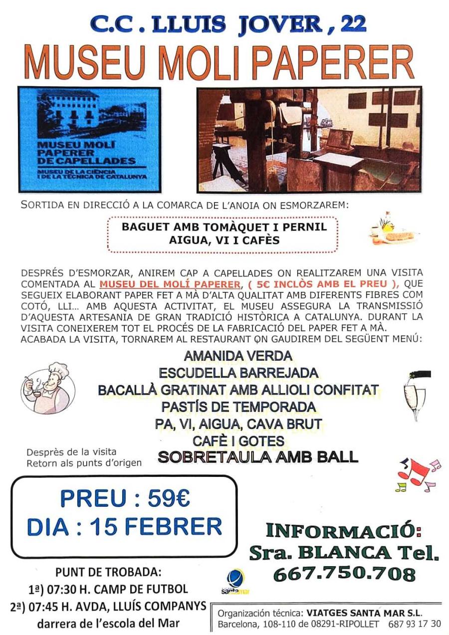 Cartell excursió Museu molí paperer