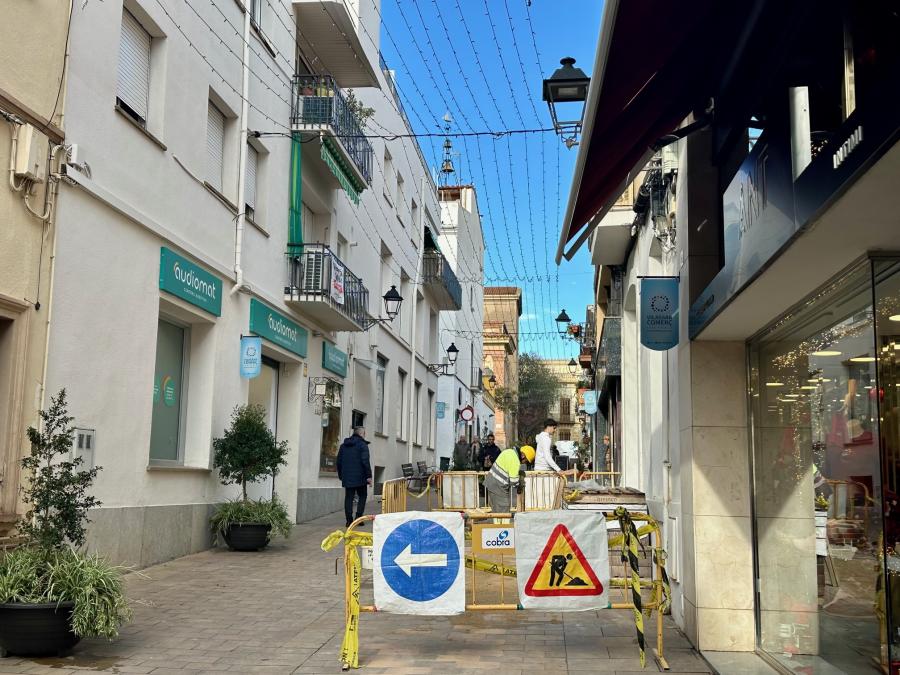 Obres d'Endesa al carrer Sant Joan