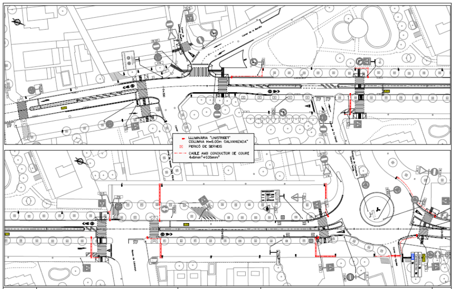 Plànol del projecte millora enllumenat ctra. B-502
