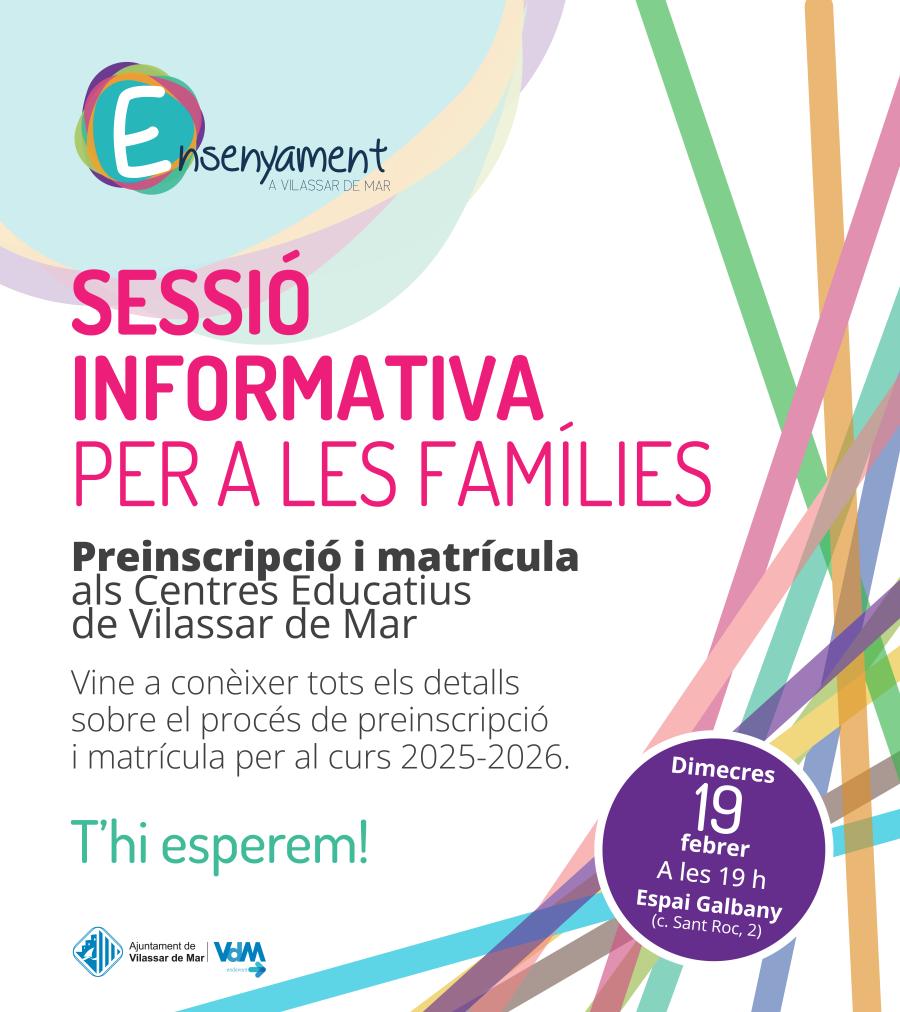 Cartell de la sessió informativa preinscripció curs 2025-2026