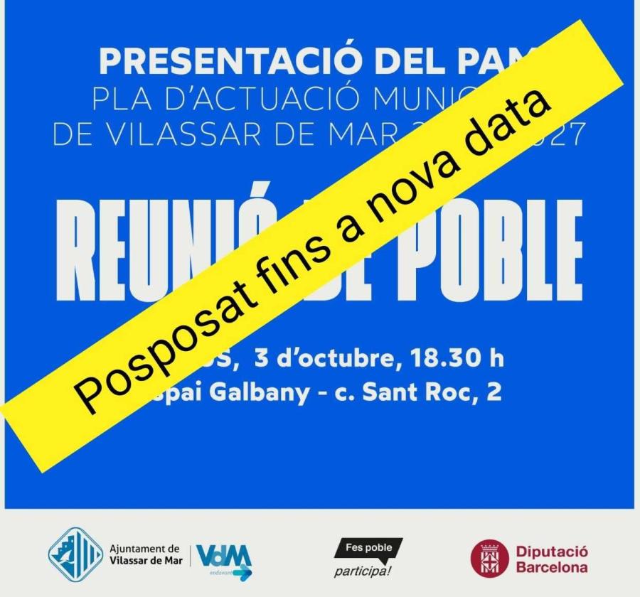 Presentació del PAM posposada fins a nova data