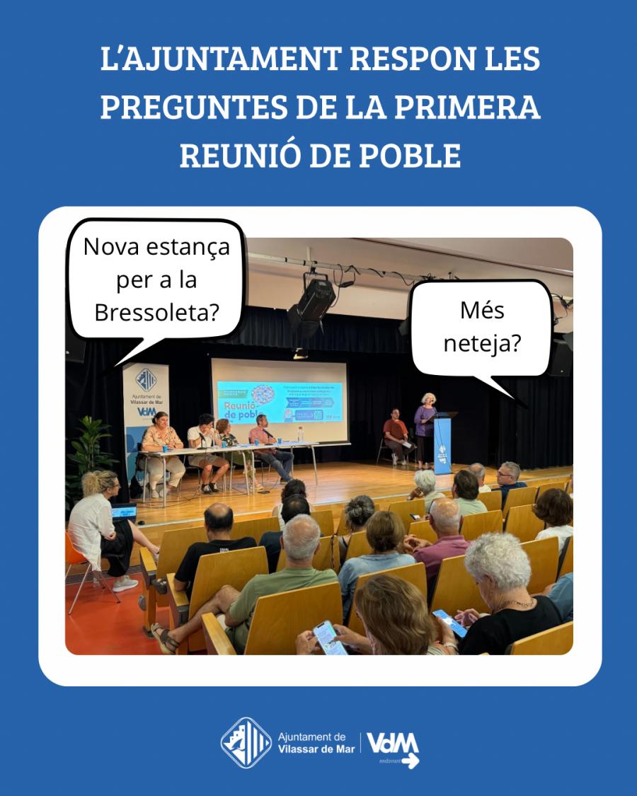 L'Ajuntament respon a les preguntes de la primera Reunió de Poble. 