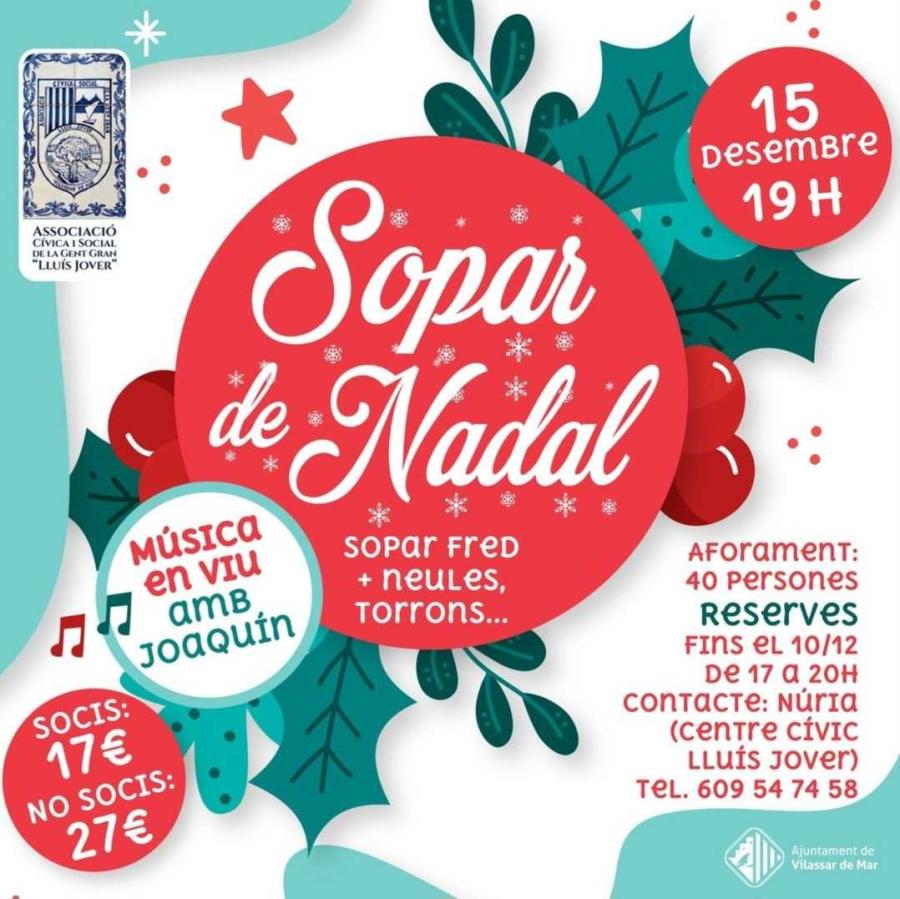Cartell del Sopar de Nadal del Centre Cívic Lluís Jover
