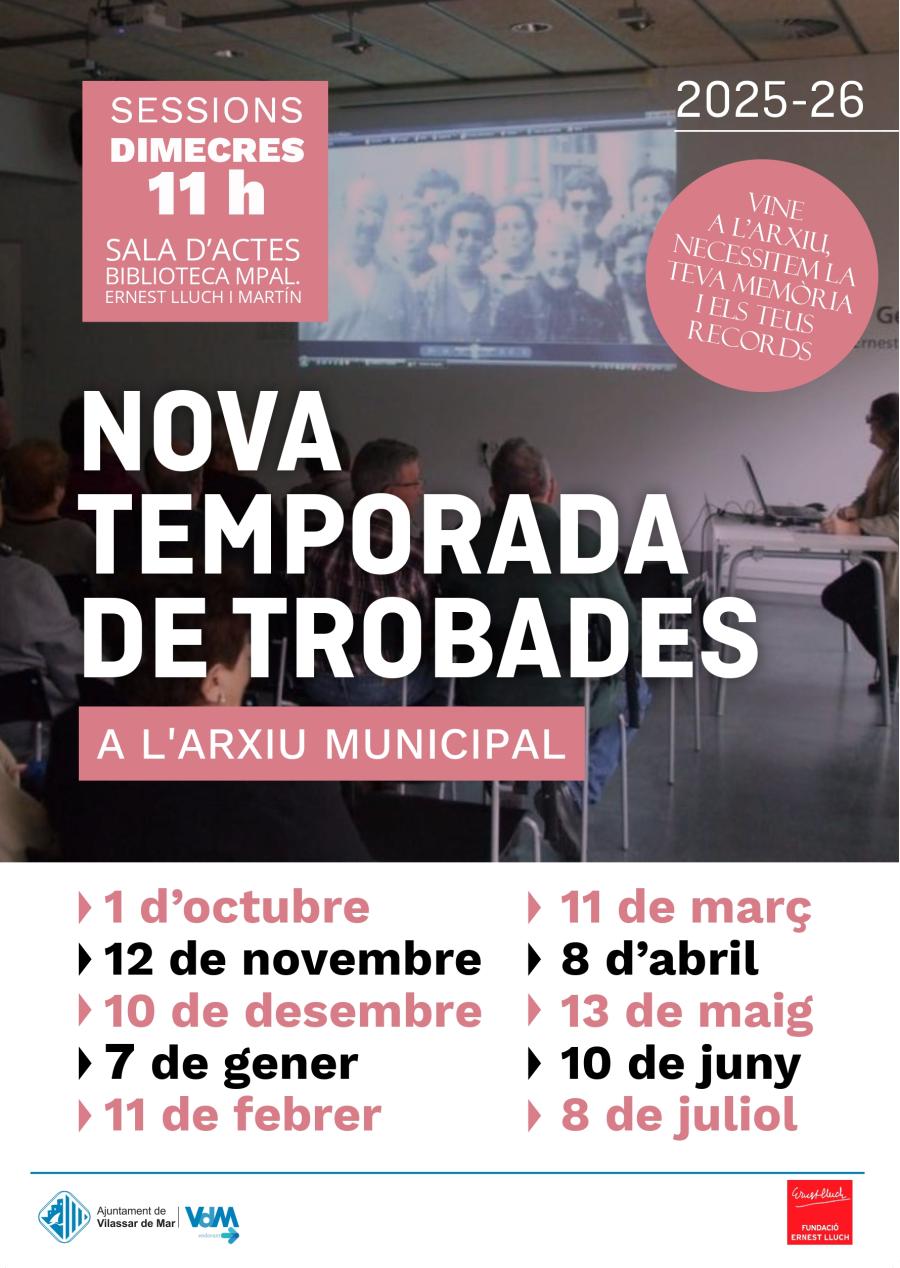 Calendari de trobades de l'Arxiu 2025-2026
