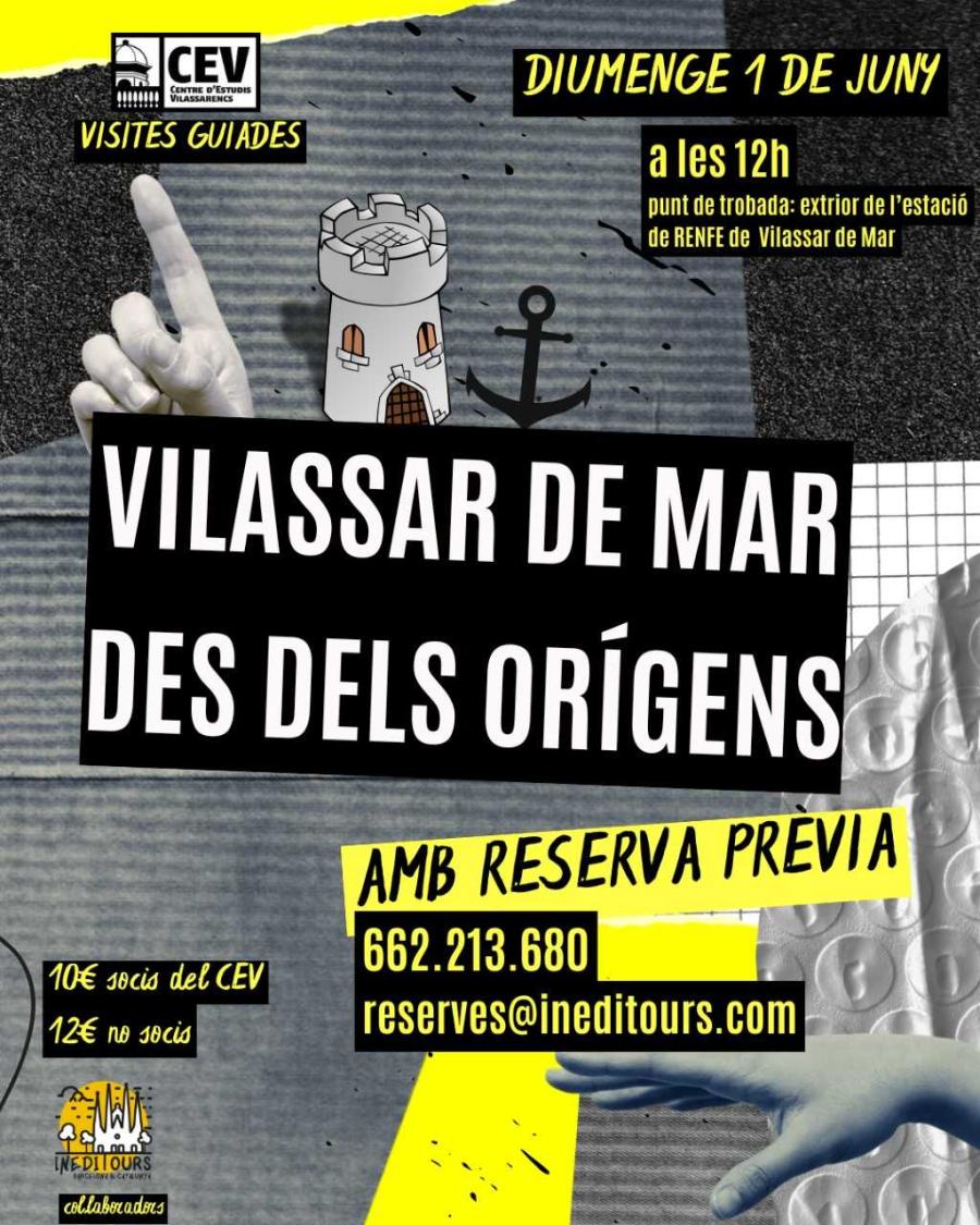 Cartell de la visita guiada "Vilassar de Mar des del orígens"
