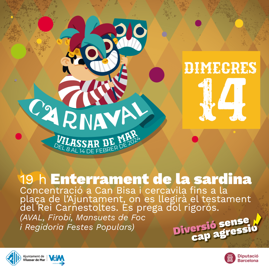 Cartell amb els actes del Carnaval del 14 de febrer